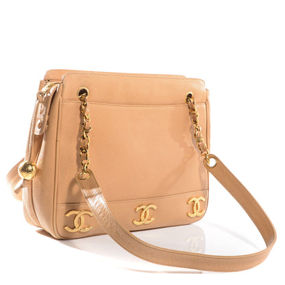 Chanel Caviar Shoulder Bag Beige 3 of 8