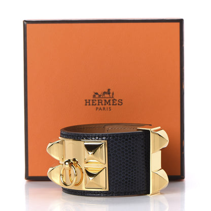 Hermes Lizard Collier De Chien CDC Bracelet T2 Bleu Indigo 6 of 8