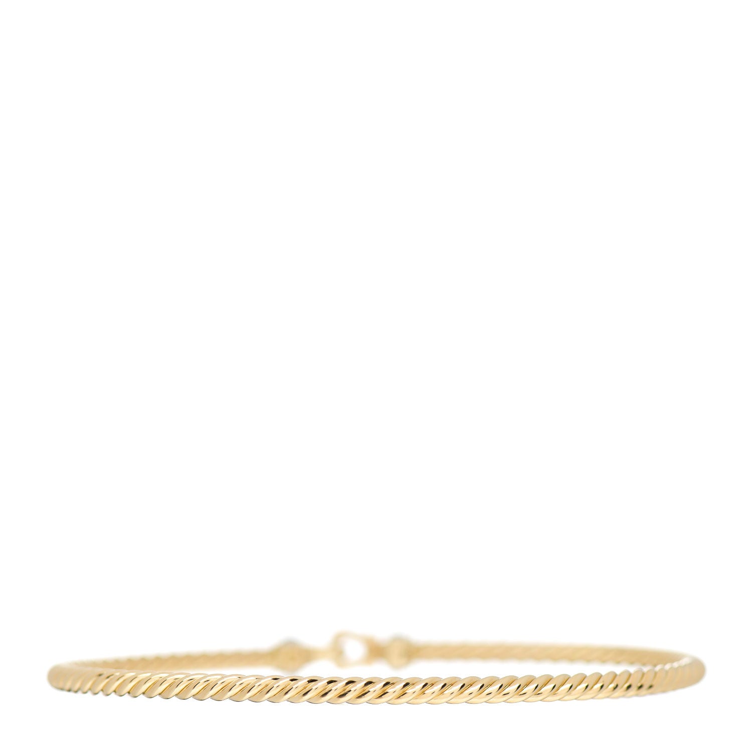 David Yurman 18K Yellow Gold Diamond 2.6mm Cable Collectibles Buckle Bracelet 2 of 3