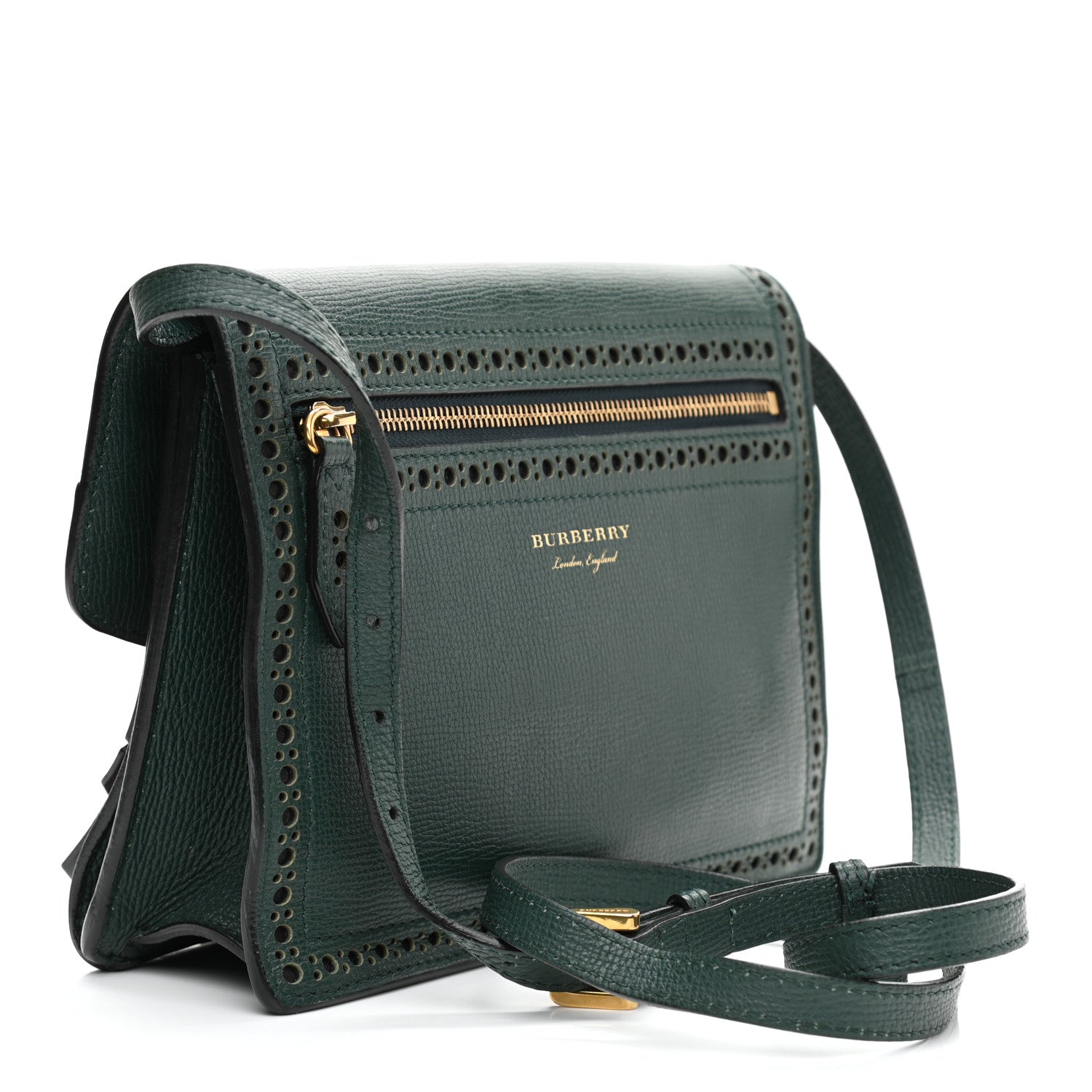 Burberry Grainy Calfskin Broguing Tassel Fringe Small Macken Crossbody Bag Multicolor 3 of 15