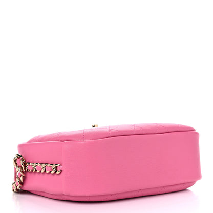 Chanel Goatskin Quilted Medium Casual Trip Camera Case Pink 3 of 9
