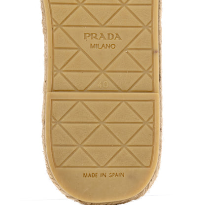 Prada Nappa Logo Quilted Espadrille 20mm Slide Sandals 40 Black 6 of 9