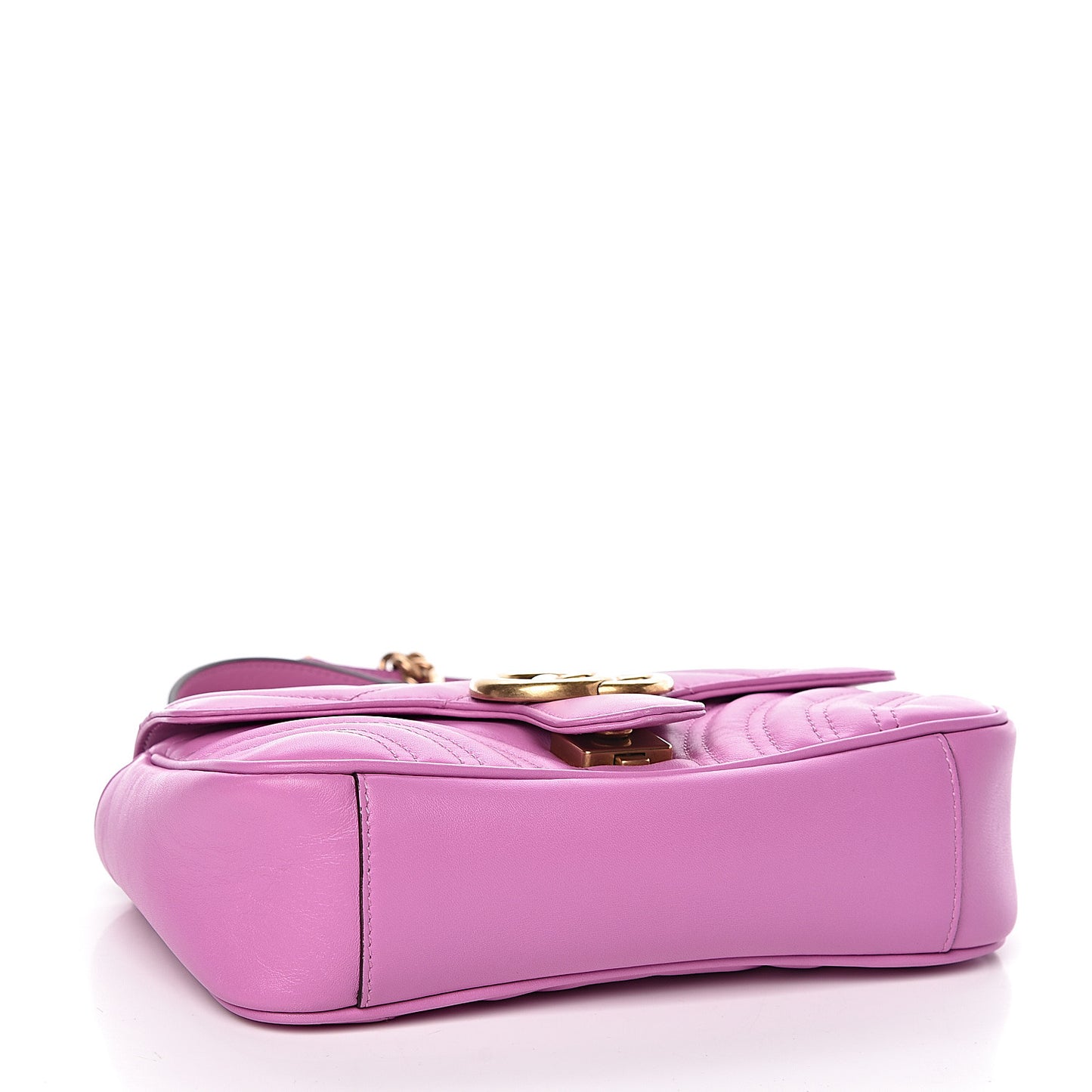 Calfskin Matelasse Mini GG Marmont Shoulder Bag Candy Mousse