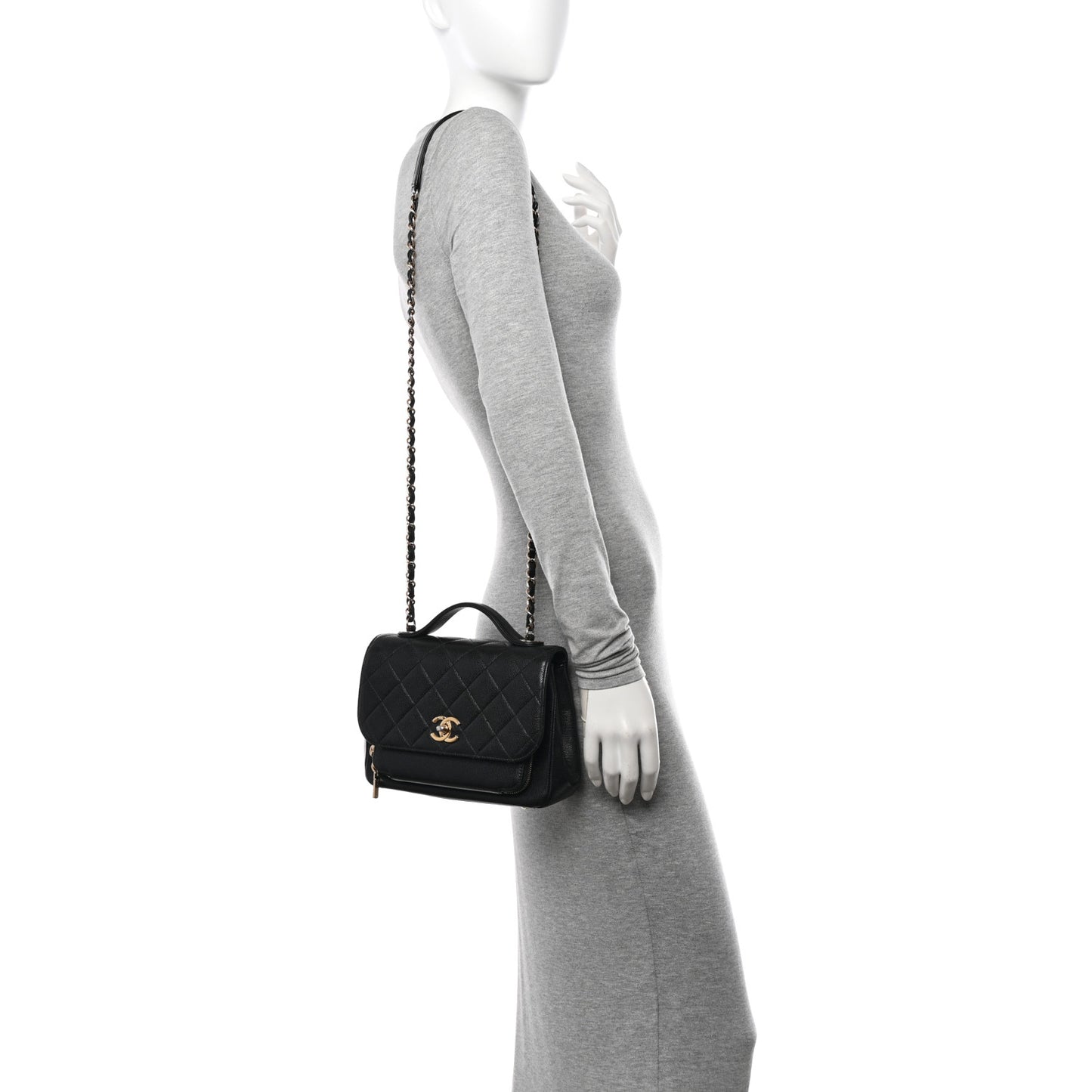 Caviar Quilted Medium Business Affinity Flap Black