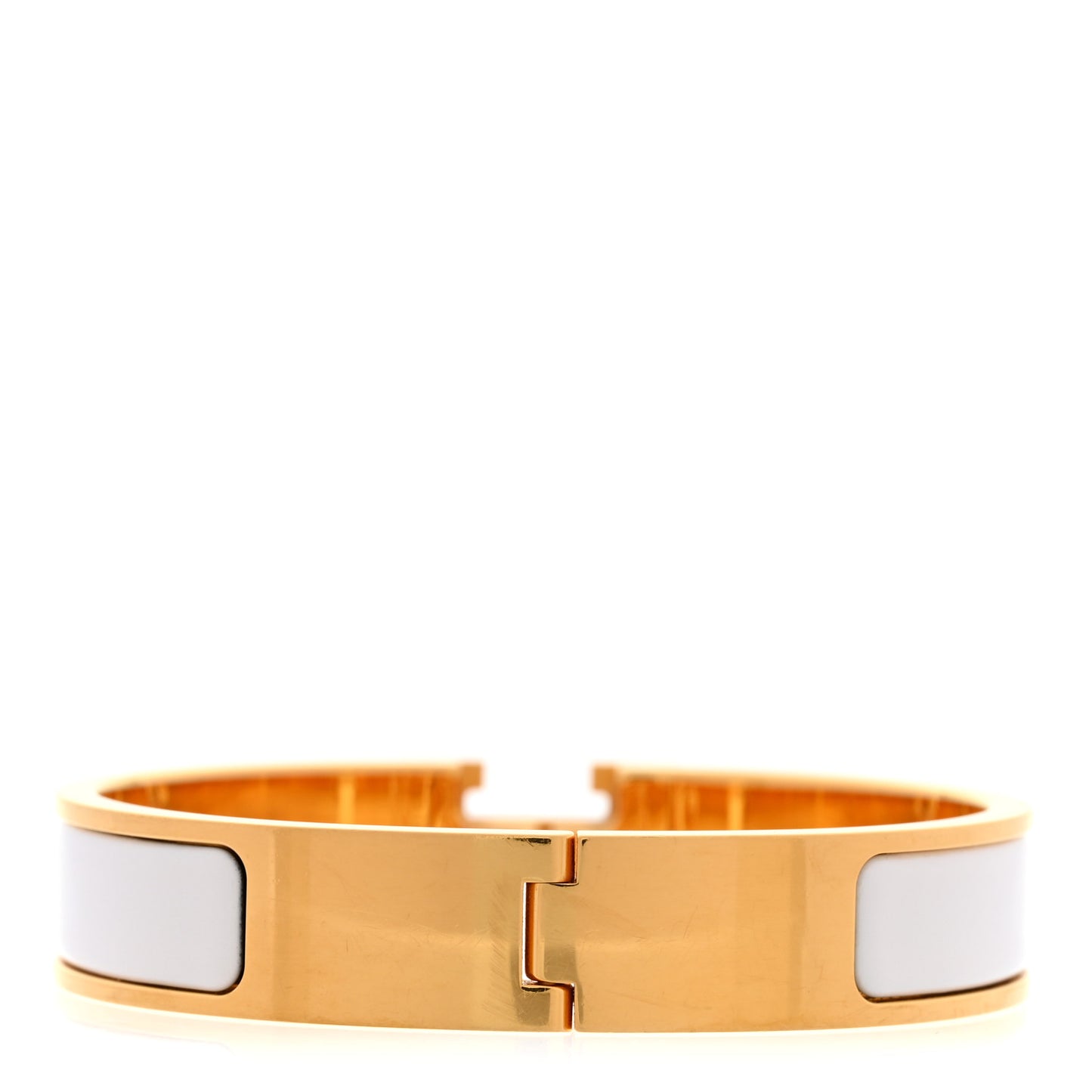 Enamel Narrow Clic Clac H Bracelet PM White