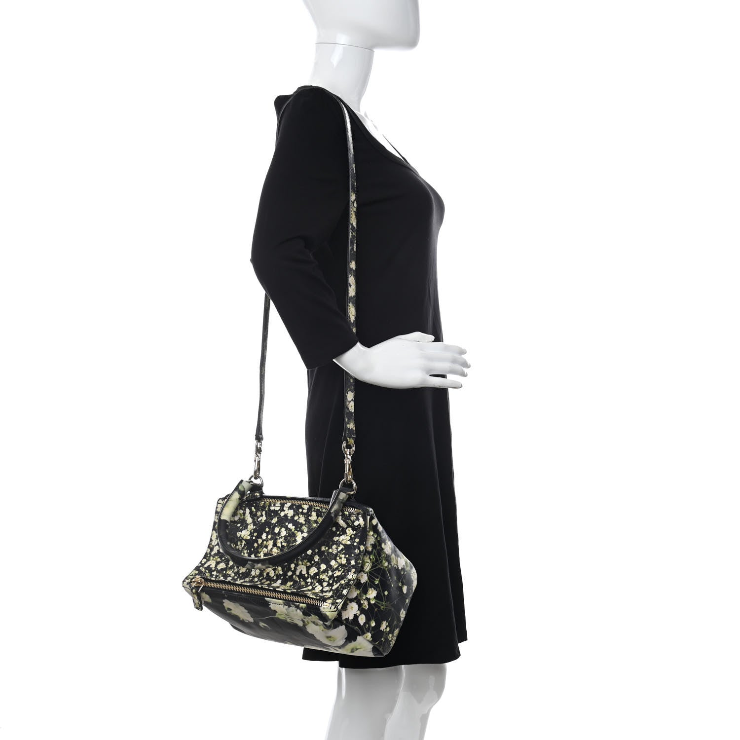 Givenchy Lambskin Baby's Breath Print Medium Pandora Black 2 of 12