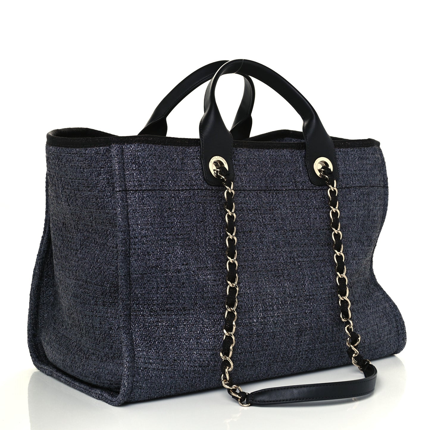 Lurex Boucle Medium Deauville Tote Black