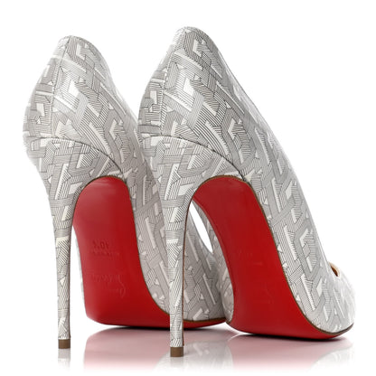 Christian Louboutin Patent Pigalle Follies 100 Pumps 40.5 White Silver 4 of 10