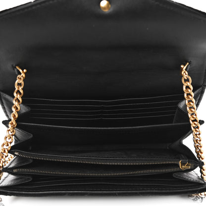 Gucci Velvet Matelasse GG Marmont Chain Wallet Black 5 of 12