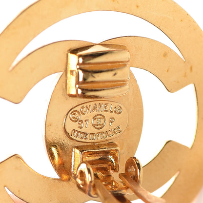 Chanel CC Turn Lock Large Clip On Earrings Gold 3 of 4