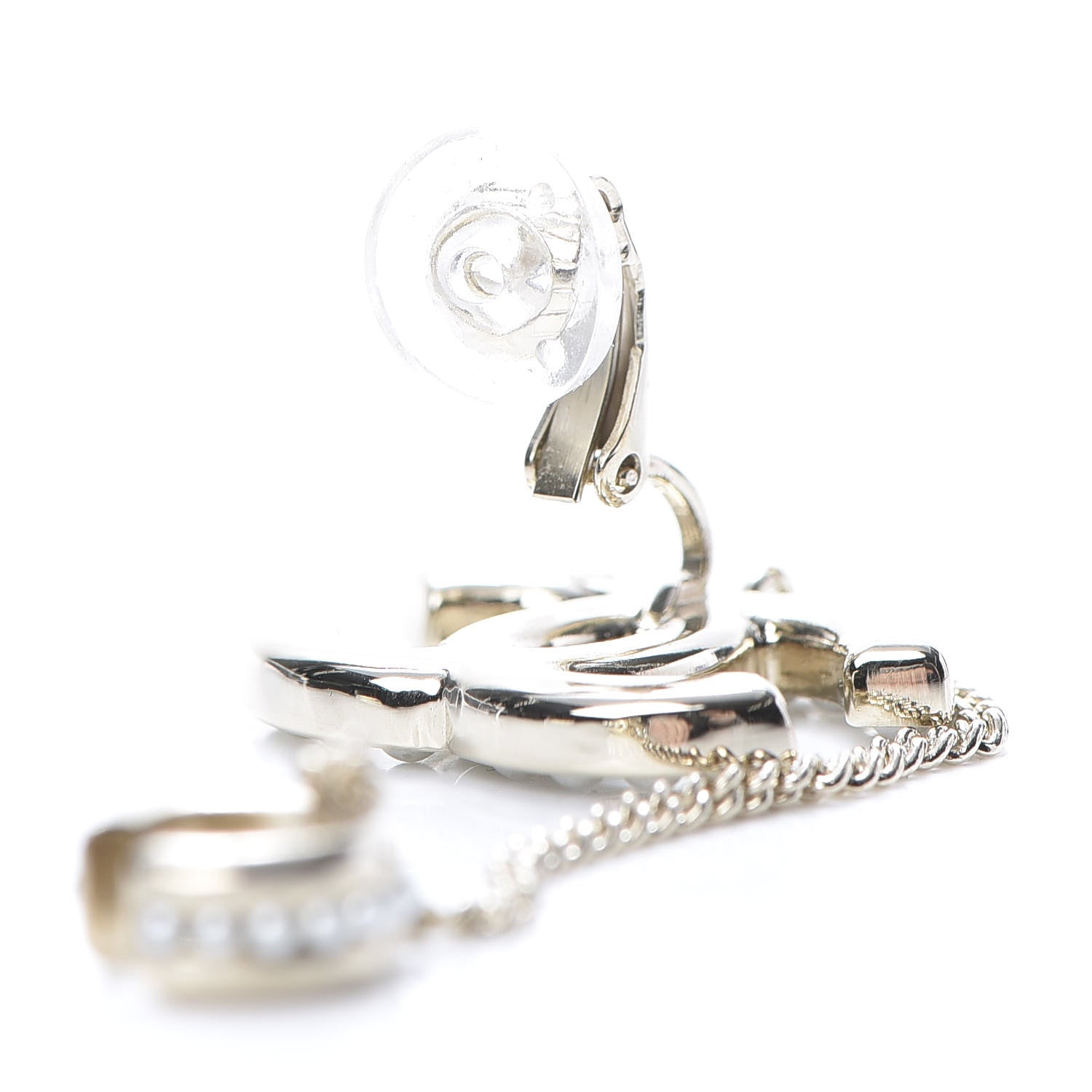 Chanel Pearl CC Chain Cuff Single Earring Gold Pearly White 3 of 5