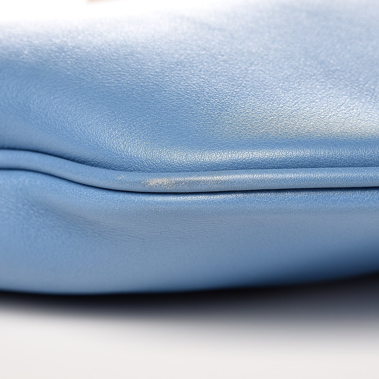 Calfskin Large Ribbon Shoulder Bag Blue