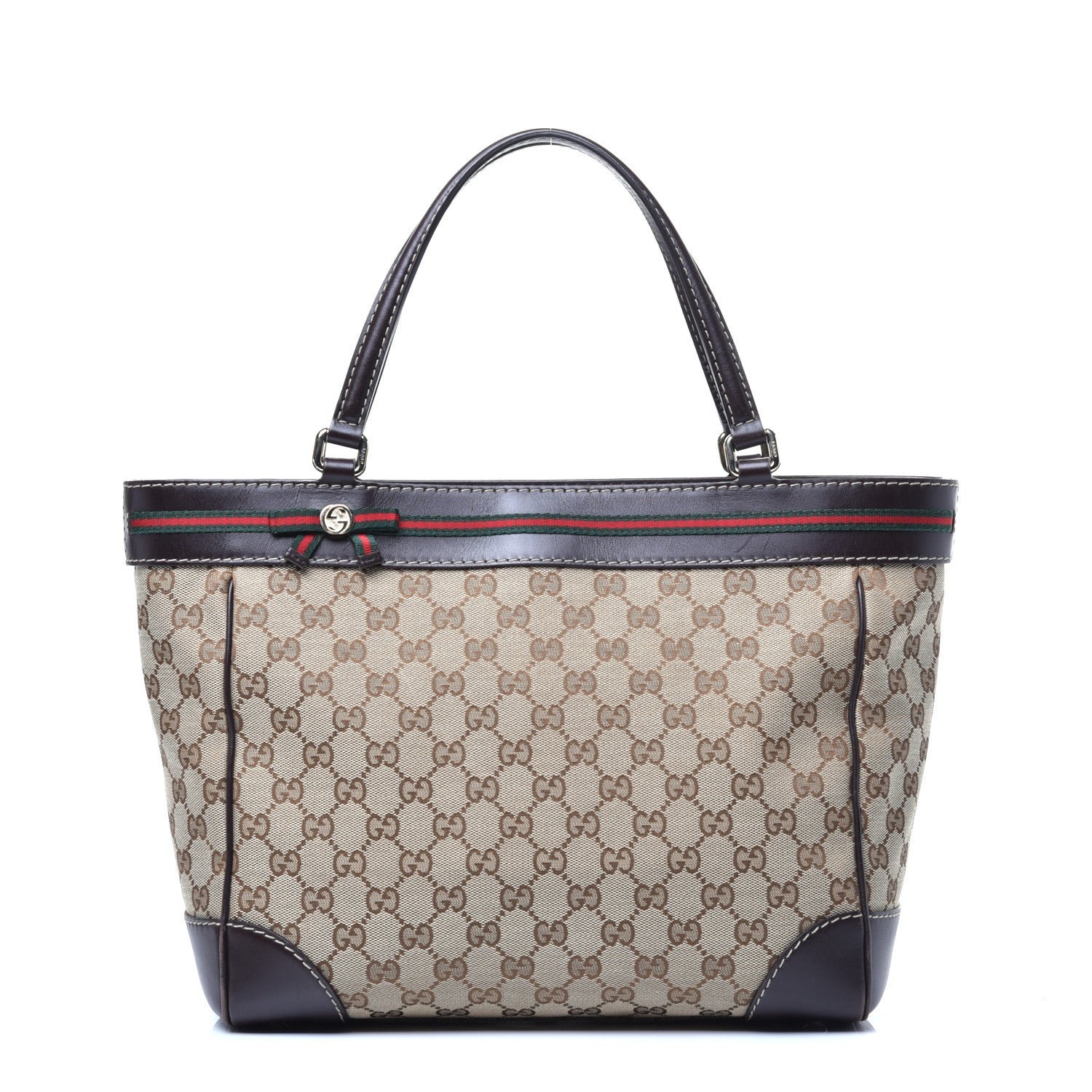 Gucci Monogram Web Medium Mayfair Tote Dark Brown 1 of 9