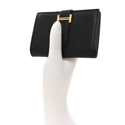 Hermes Chevre Mysore Mini Bearn Wallet Black 2 of 7