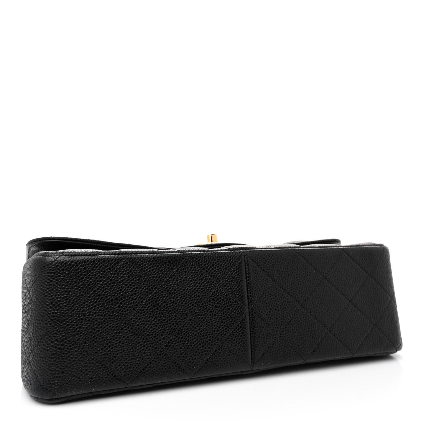 Caviar Quilted Jumbo Double Flap Black