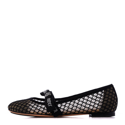 Christian Dior Resille Ribbon Miss J'Adior Ballet Flat 37 Black 1 of 17
