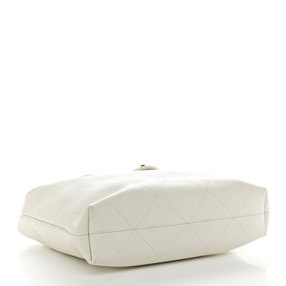 Chanel Calfskin Quilted Small Maxi Chain Hobo White 4 of 11