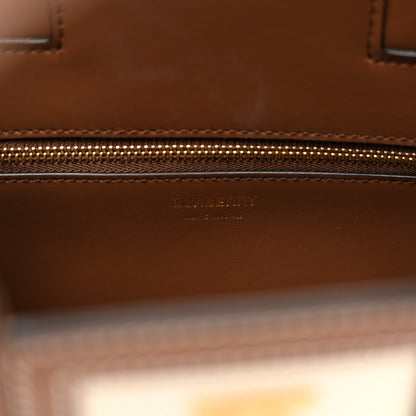 Burberry Canvas Smooth Calfskin Mini Frances Tote Natural Malt Brown 7 of 9