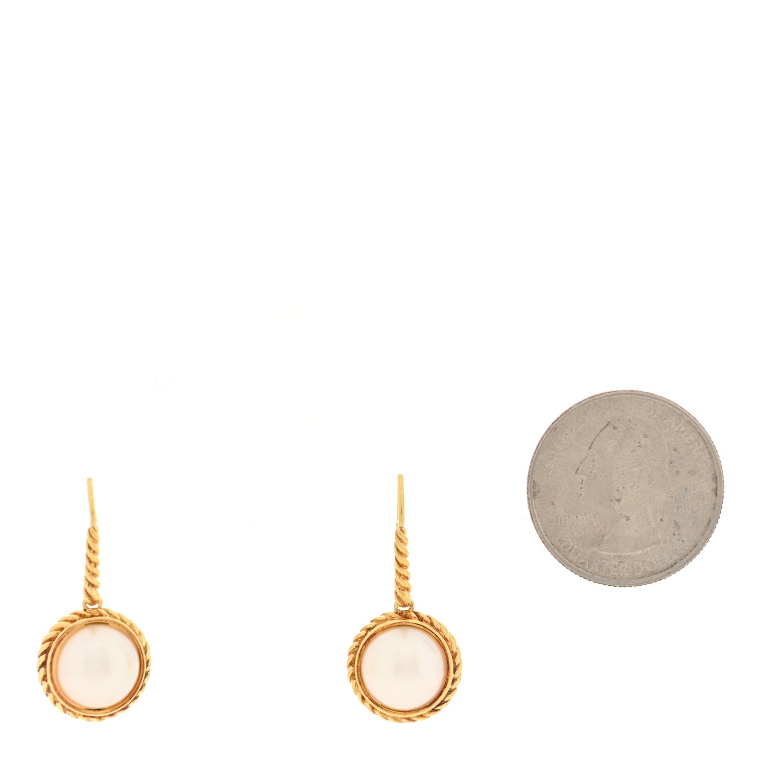 David Yurman 18K Yellow Gold 10.5-11mm Drop Earrings 2 of 4