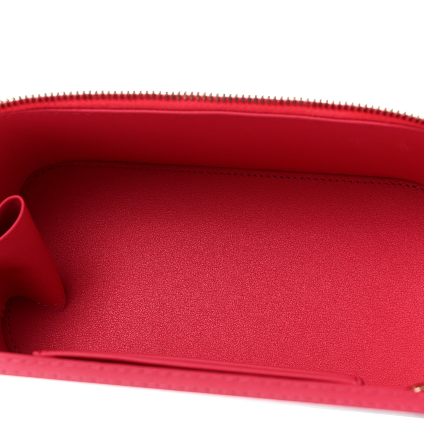 Lambskin Quilted Baguette Crystal Top Handle Vanity Case With Chain Fuchsia