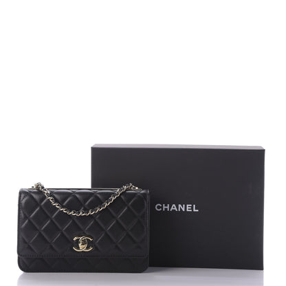 Chanel Lambskin Quilted Trendy CC Wallet On Chain WOC Black 10 of 10