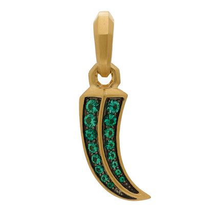 David Yurman 18K Yellow Gold Emerald Roman Claw Amulet Pendant 1 of 4