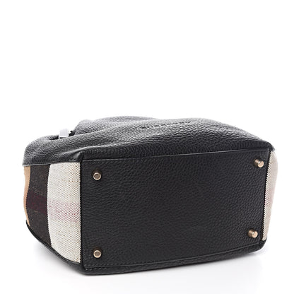 Burberry Grainy Calfskin House Check Small Maidstone Black 4 of 9