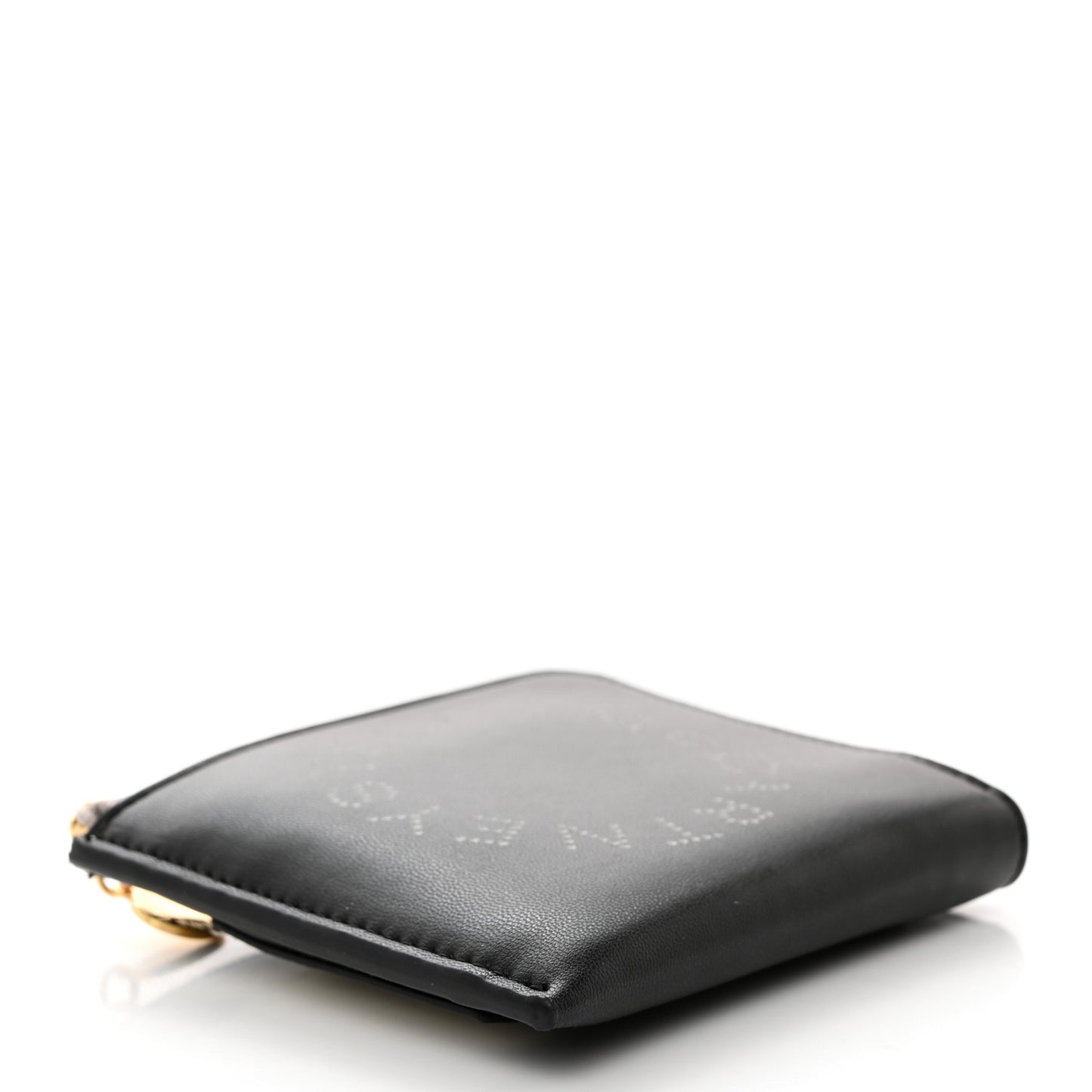Eco Alter Nappa Perforated Logo Zip Around Card Holder Wallet Black