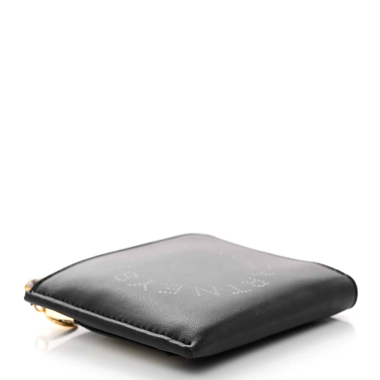 Stella McCartney Eco Alter Nappa Perforated Logo Zip Around Card Holder Wallet Black 6 of 8