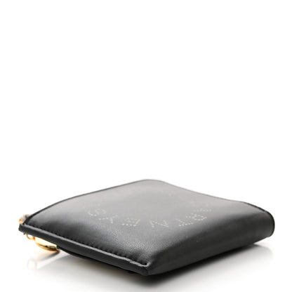 Stella McCartney Eco Alter Nappa Perforated Logo Zip Around Card Holder Wallet Black 6 of 8