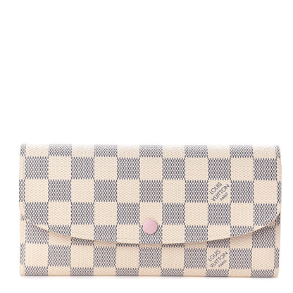 Louis Vuitton Damier Azur Emilie Wallet Rose Ballerine 1 of 6