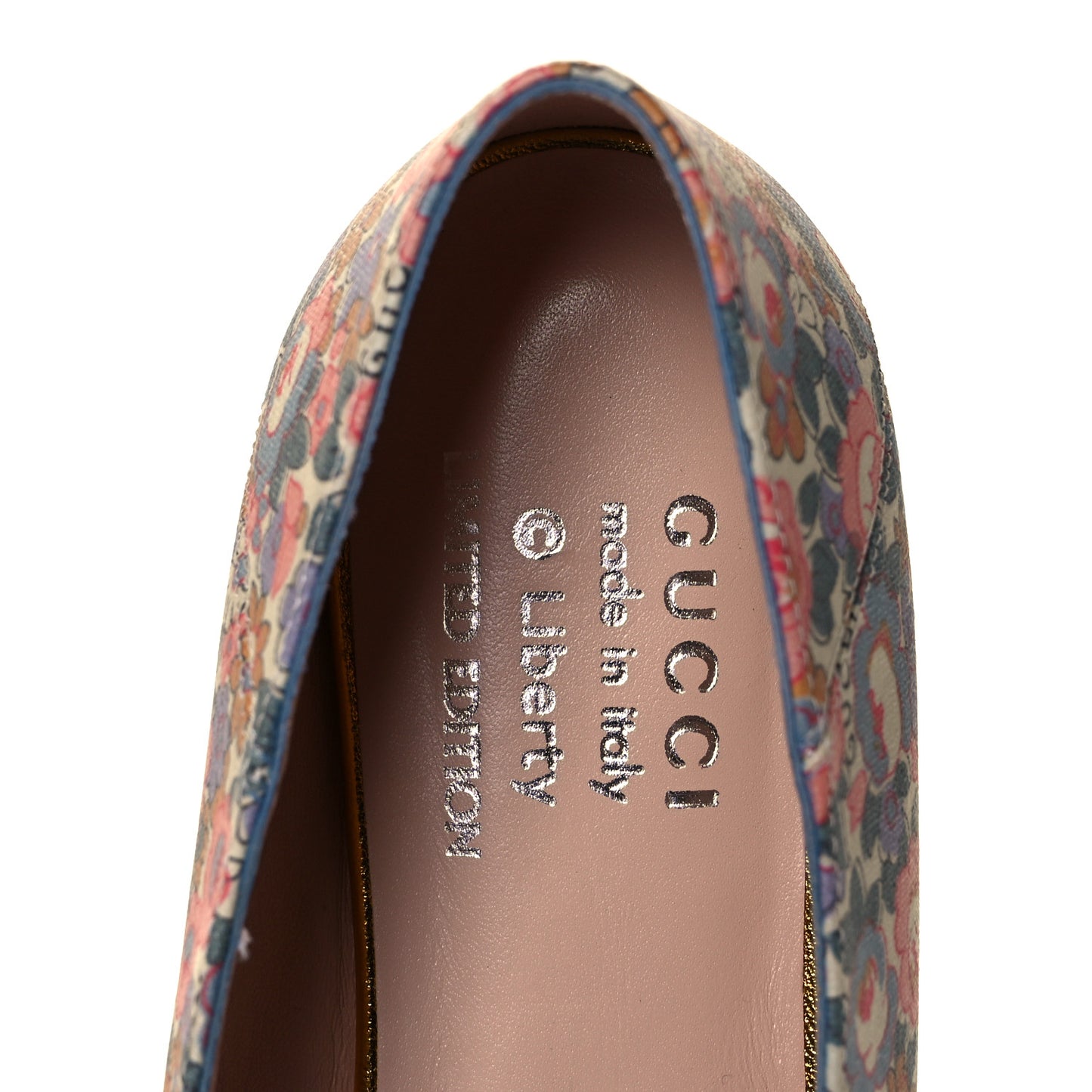 X LIBERTY OF LONDON Nappa Infinity Abbey Deva Horsebit Chain Embellished Flats 36.5 Perfect Pink Ivory