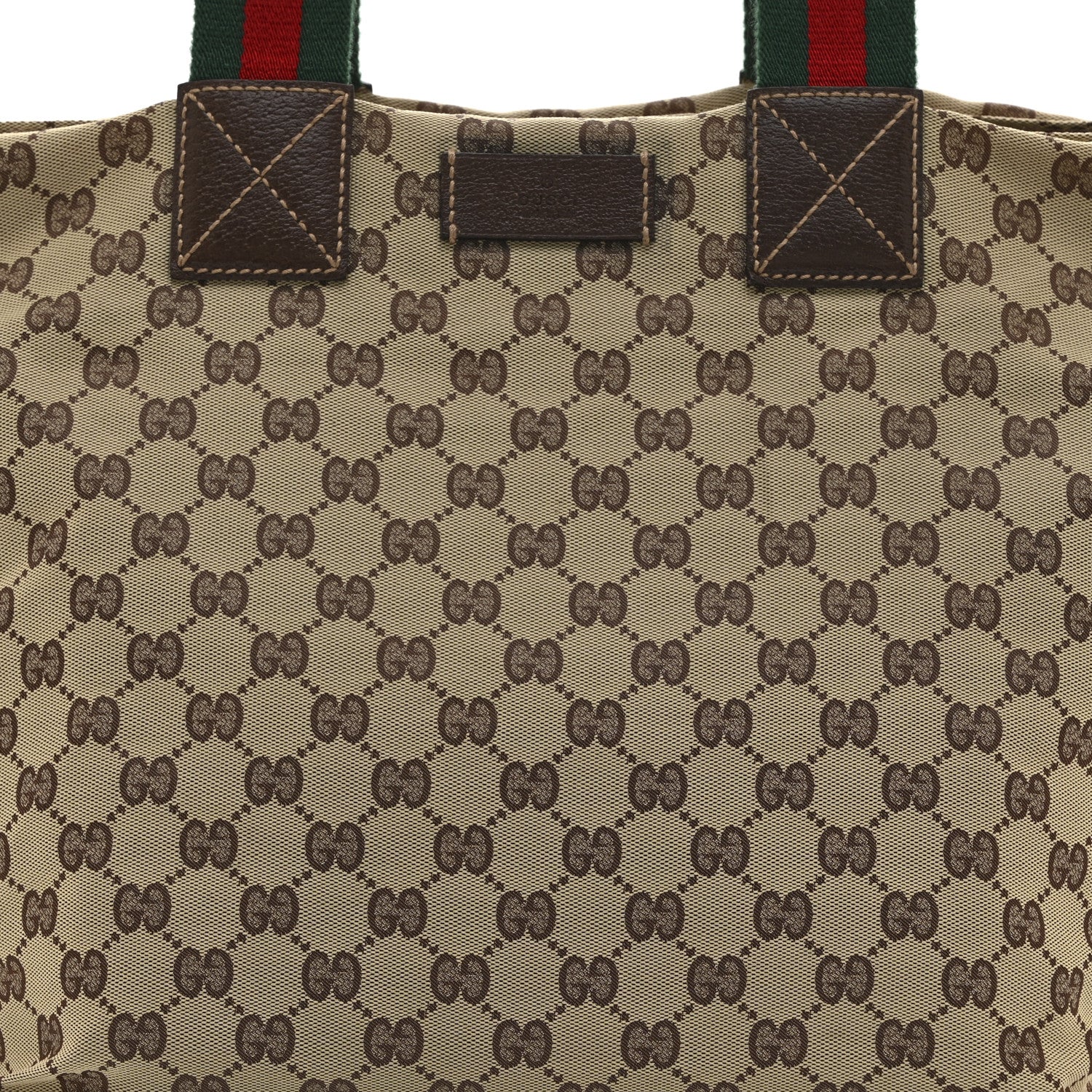 Gucci GG Monogram Large Web Handle Bucket Tote Dark Brown 8 of 10