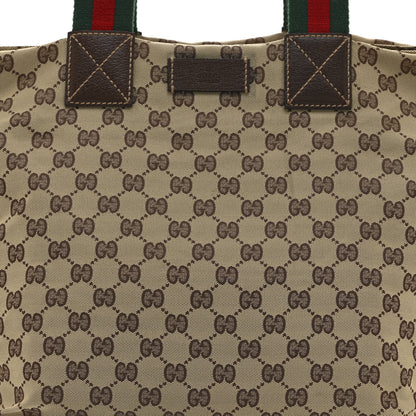 Gucci GG Monogram Large Web Handle Bucket Tote Dark Brown 8 of 10