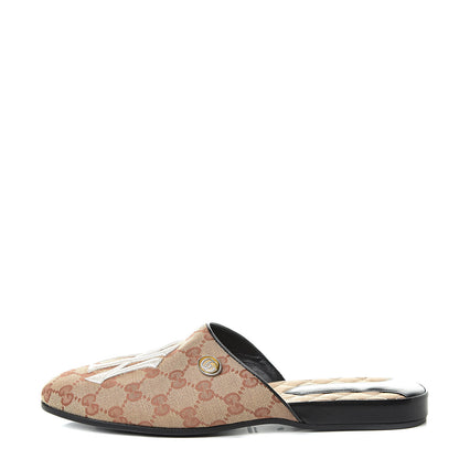 Gucci X MLB Monogram NY Yankees Embroidered Womens GG Slippers 40 Beige Ruggine 1 of 10