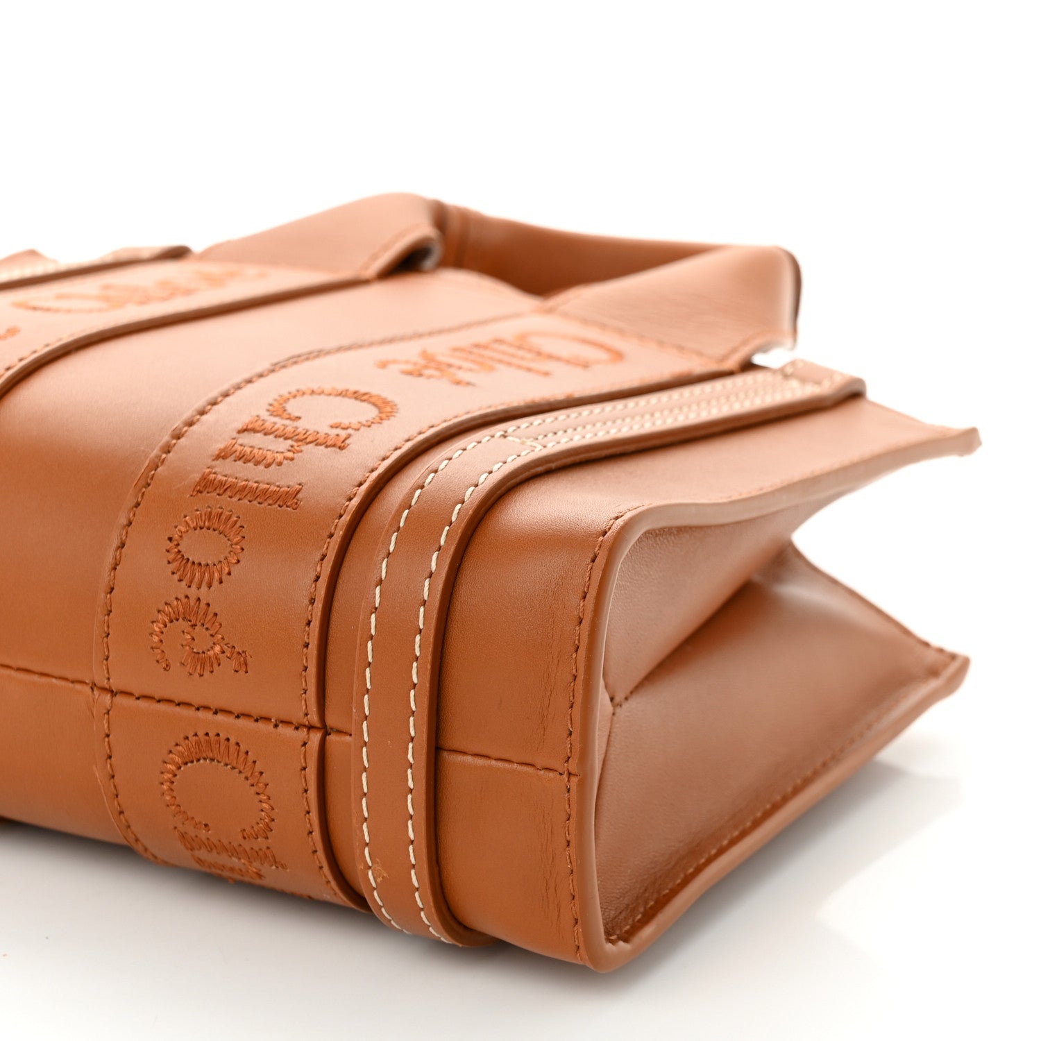 Chloe Calfskin Mini Woody Ribbon Tote Caramel 15 of 17