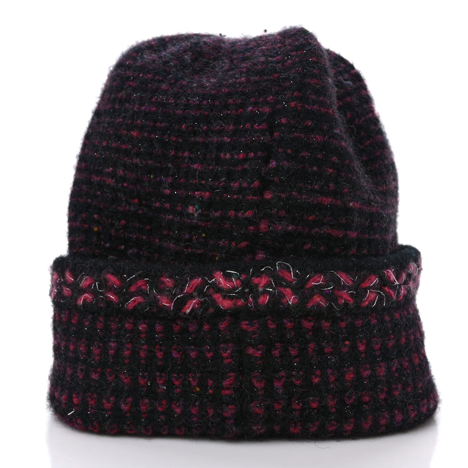 Chanel Cashmere CC Beanie Hat Pink Multicolor 5 of 9