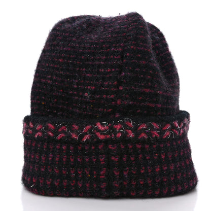 Chanel Cashmere CC Beanie Hat Pink Multicolor 5 of 9