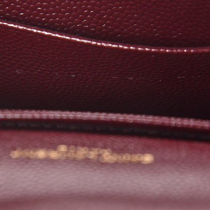 Saint Laurent Grain De Poudre Matelasse Chevron Small Monogram Envelope Wallet Bordeaux 7 of 8