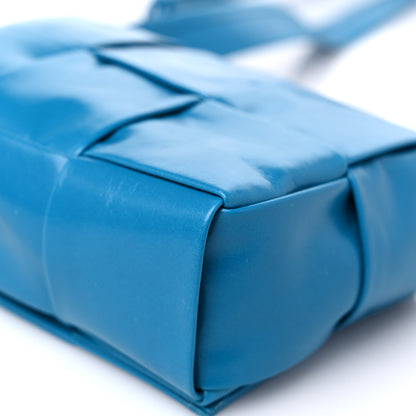 Bottega Veneta Paper Calfskin Maxi Intreccio Extra Mini Cassette Crossbody Bag Blue 10 of 11