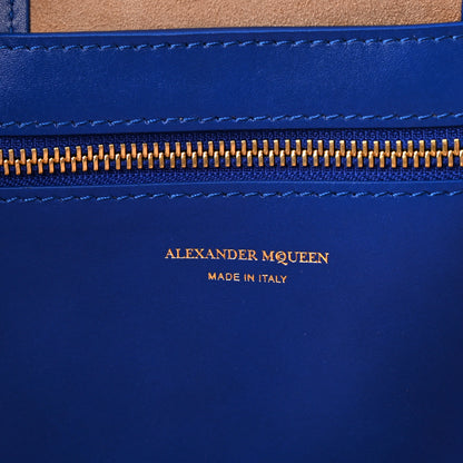 Alexander McQueen Grained Calfskin Skull Open Shopper Tote Blue 6 of 9