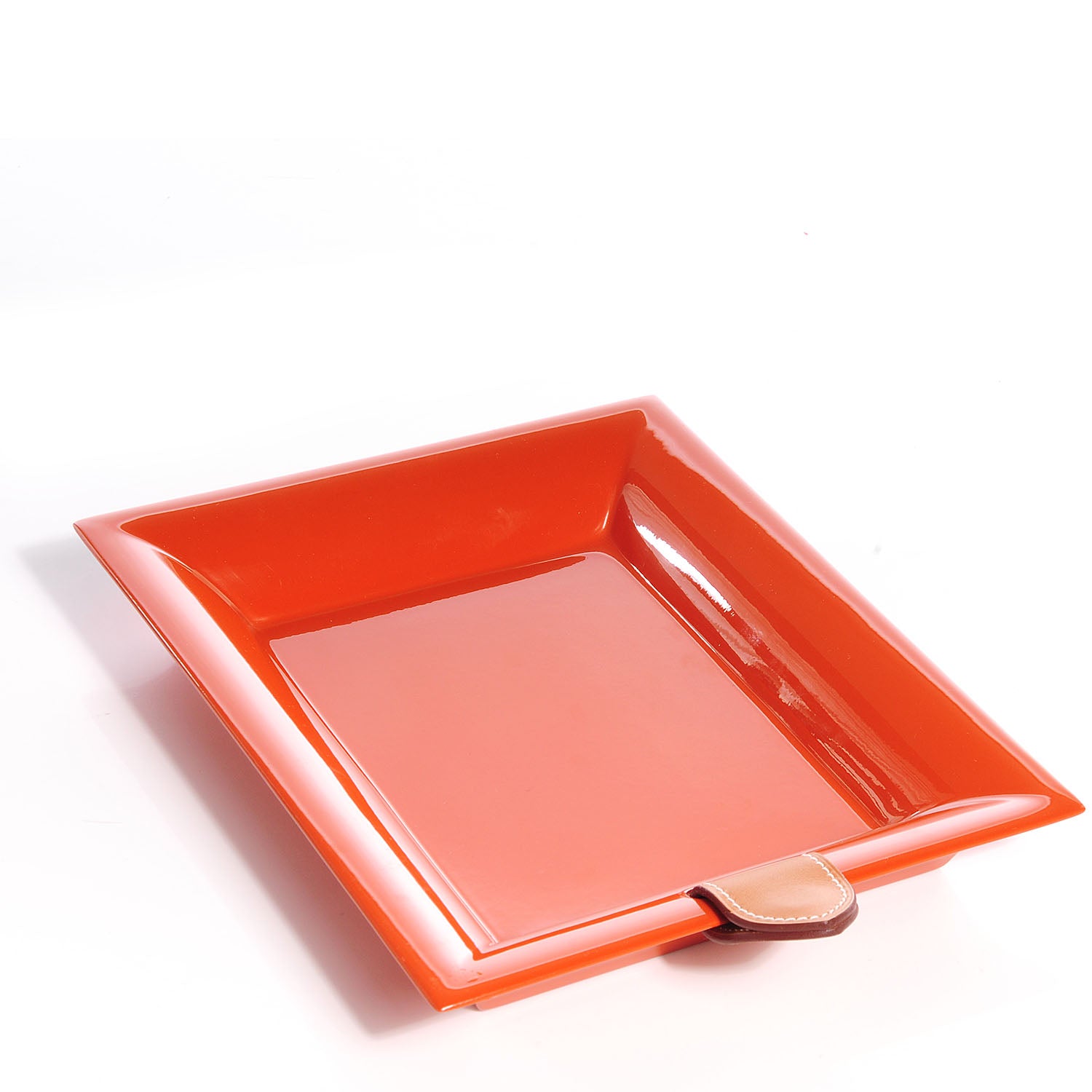 Louis Vuitton HERMES Lacquered Wood Chamonix Chakor PM Change Tray Orange 2 of 5