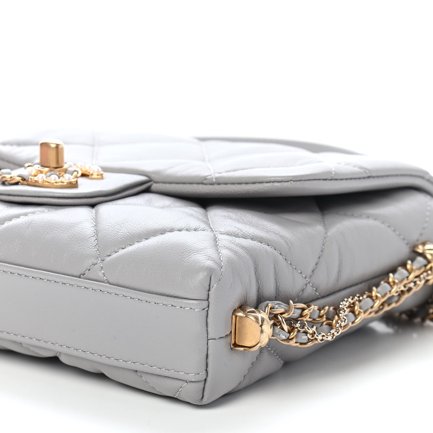 Chanel Lambskin Quilted Crush On Chains Flap Bag Grey 9 of 9