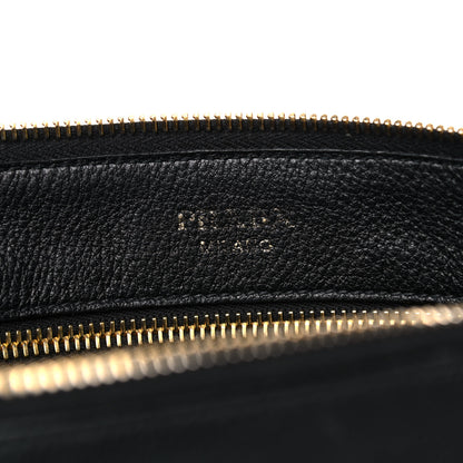 Prada Vitello Daino Zippered Shoulder Bag Black 5 of 11