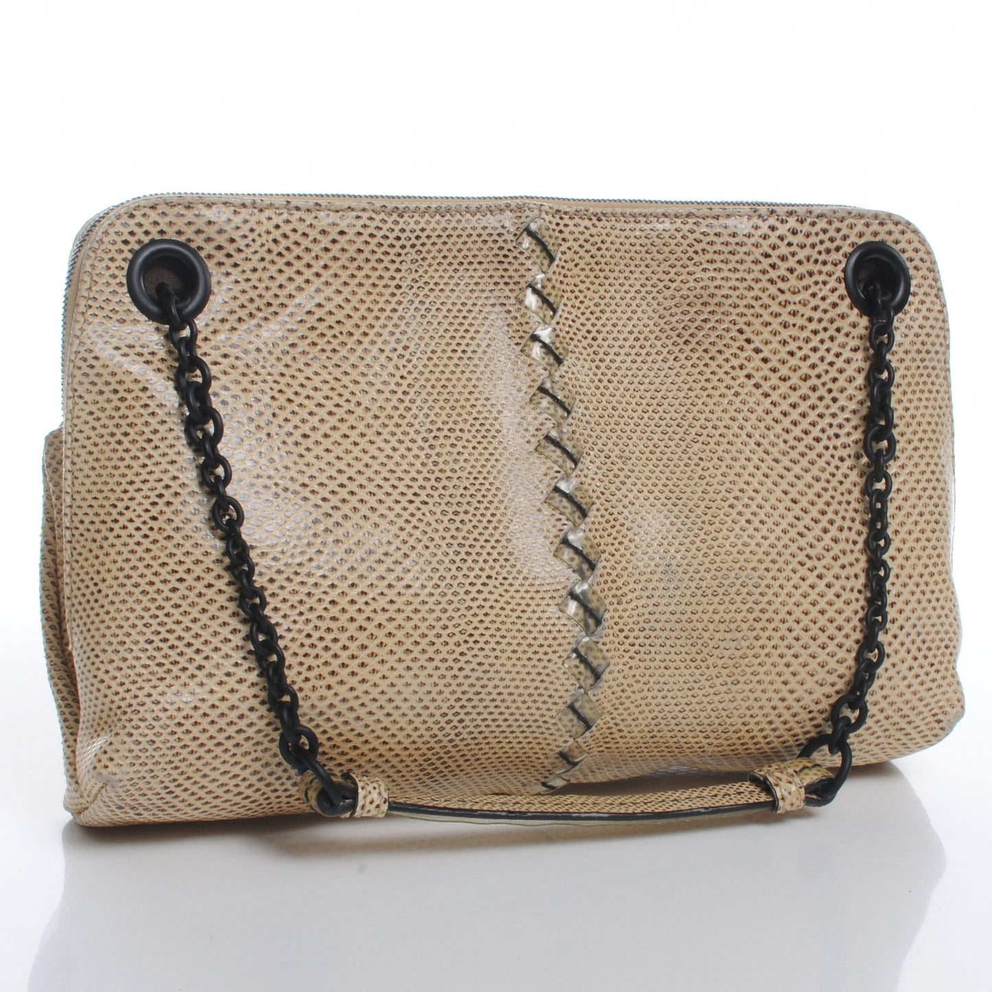 Antique Karung Snakeskin Chain Shoulder Bag Naturale