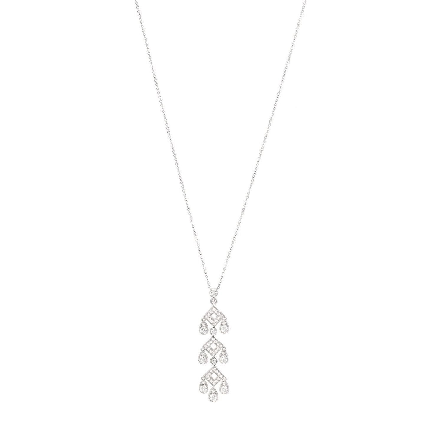 Platinum Diamond Jazz Pagoda Pendant Necklace