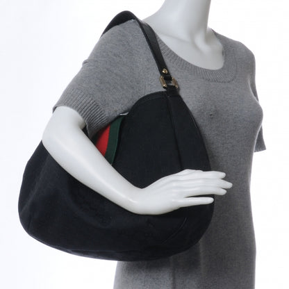 Gucci Monogram Ladies Web Large Hobo Black 2 of 7