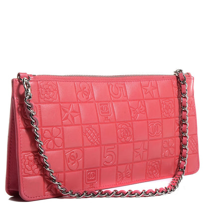 Chanel Lambskin Precious Symbols Pochette Coral 3 of 8