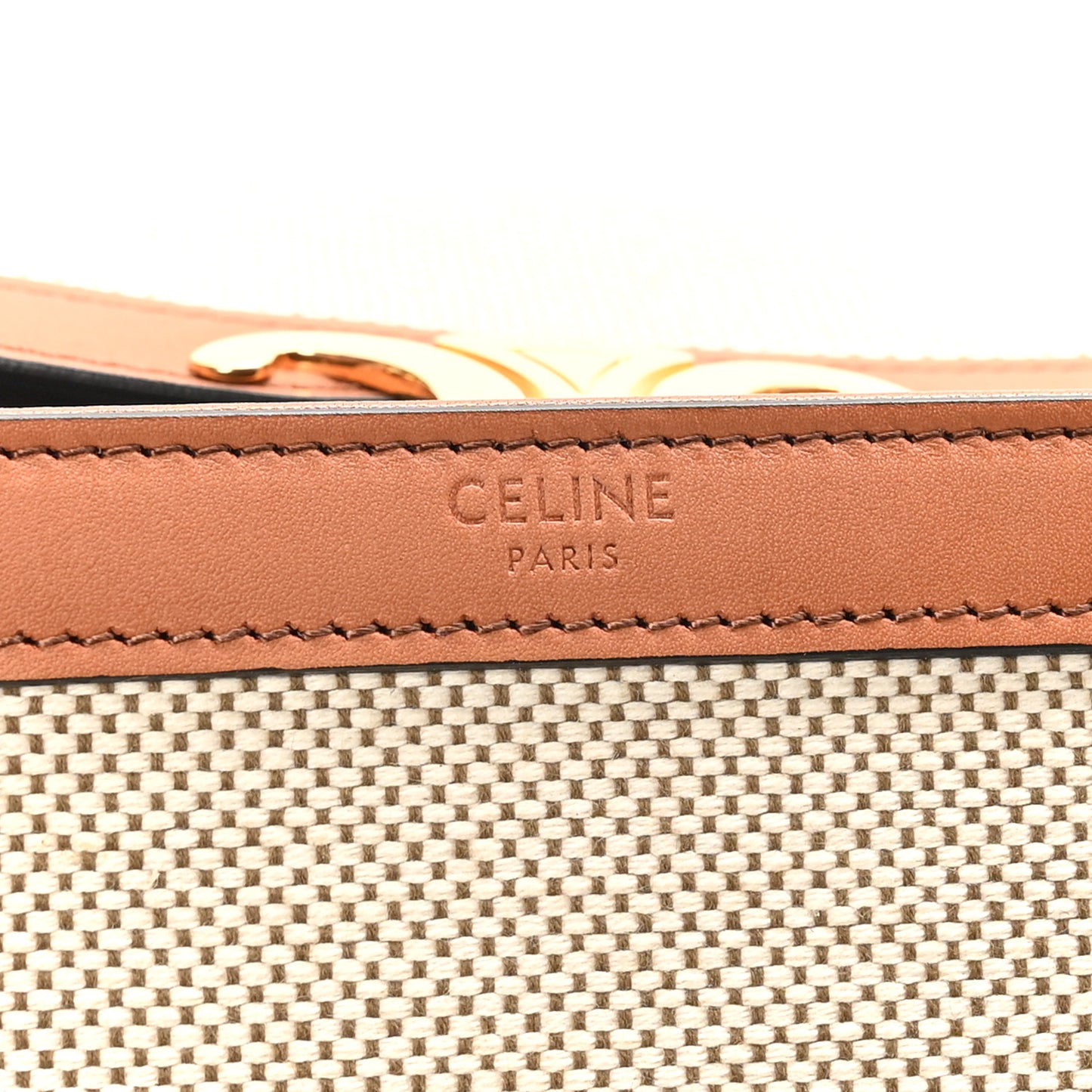 Textile Calfskin Classique Triomphe Bag Natural Tan