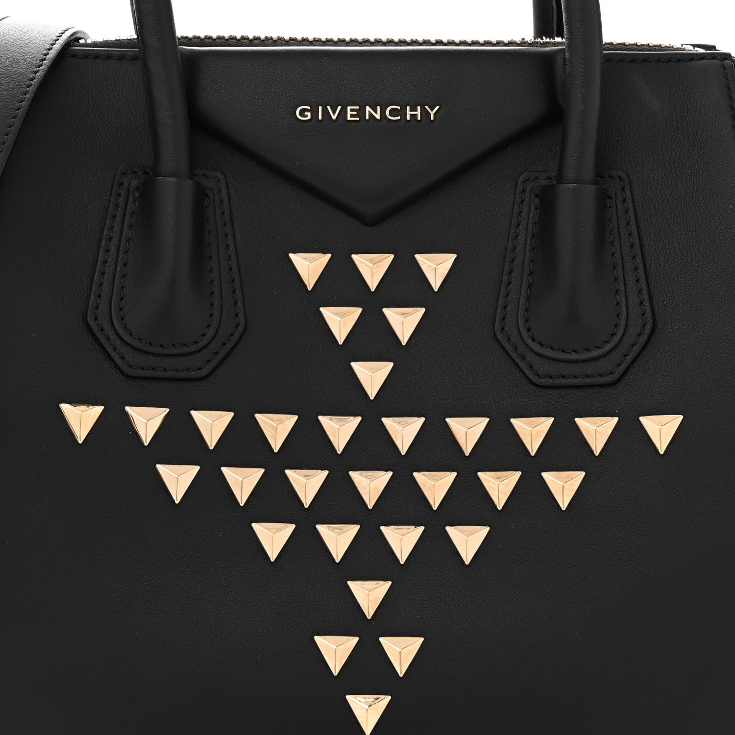 Givenchy Calfskin Triangle Studded Small Antigona Black 8 of 10